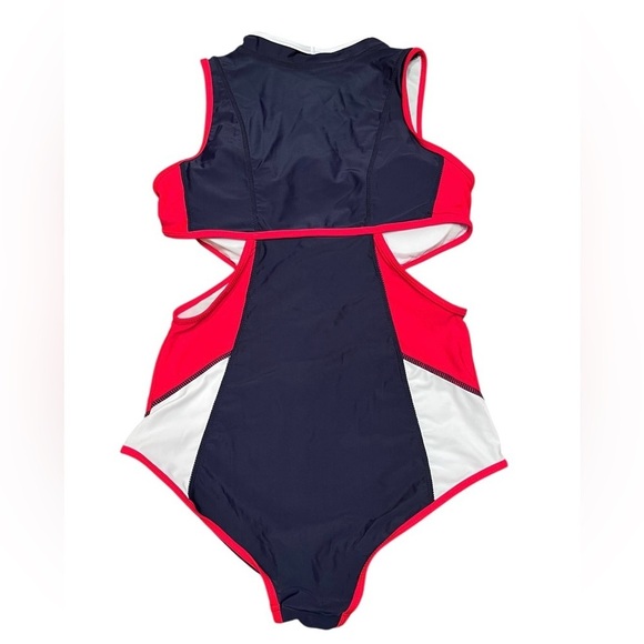 LafyKoly Red/White/Blue Side Cut Out Monokini Size XL (US 10-12) - Picture 8 of 14